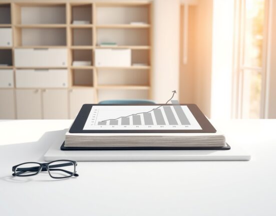 JOLTS Job Openings data analysis showing an upward trend on a chart in a professional office setting.