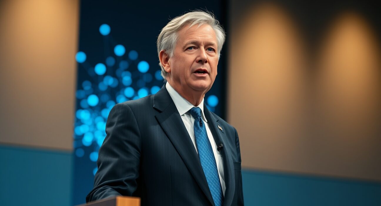 JPMorgan CEO Jamie Dimon discussing blockchain technology advantages over traditional finance systems
