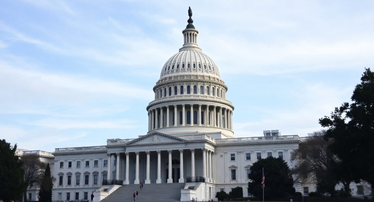 US Capitol building under overcast sky, symbolizing legislative hurdles for crypto bill