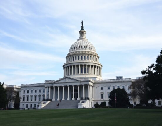 US Capitol building under overcast sky, symbolizing legislative hurdles for crypto bill
