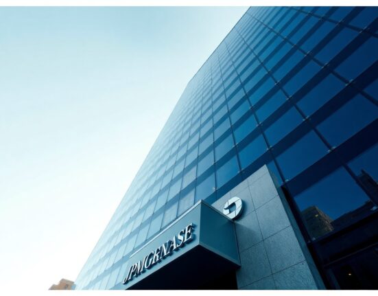 JPMorgan Chase headquarters in New York City, symbolizing institutional investment in crypto ETFs.