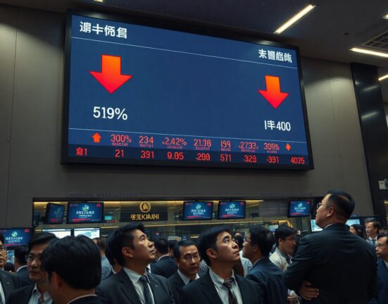 Traders watching a red electronic board during the July KOSPI crash in Seoul