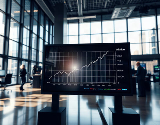 Financial market screen showing inflation data and PCE index trends