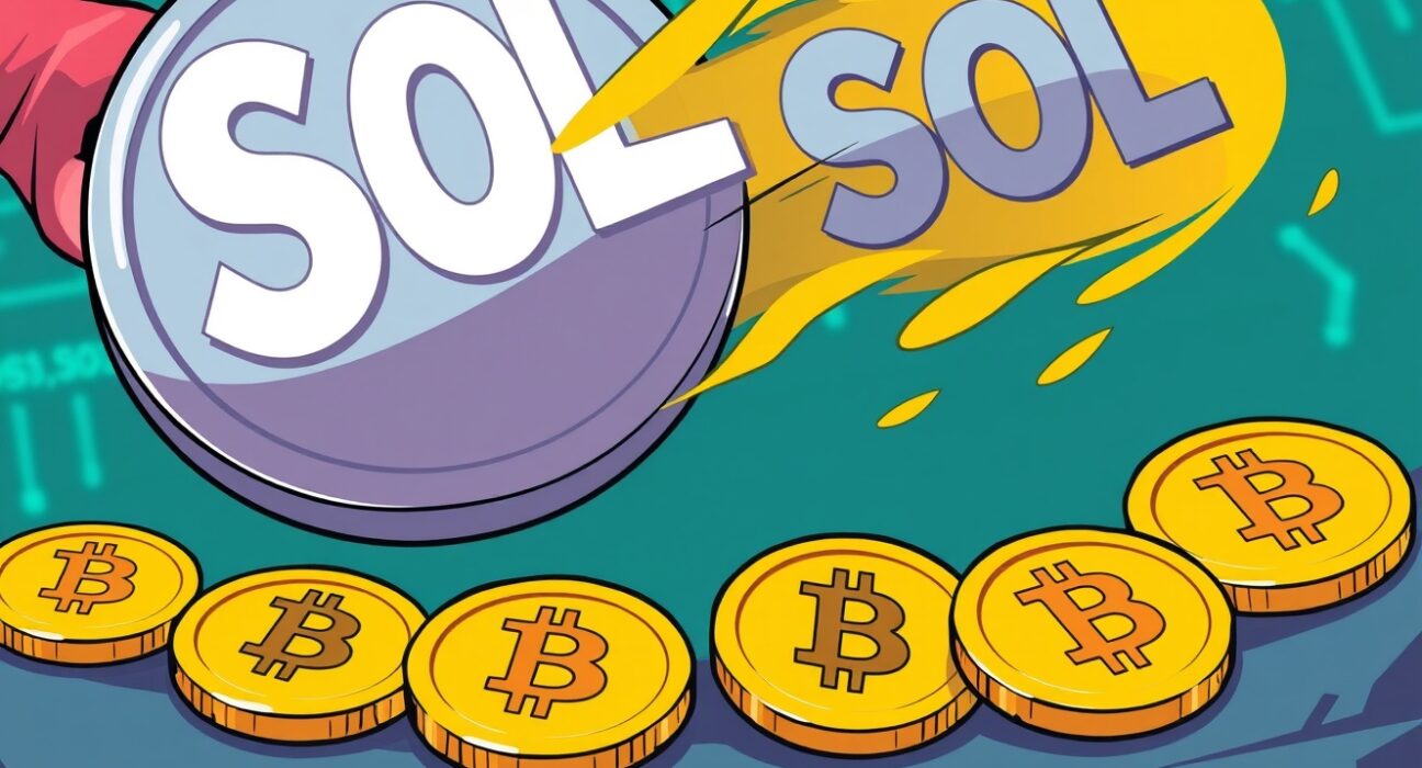 Illustrates the significant Jump Crypto SOL to BTC swap, depicting the conversion of Solana into Bitcoin and its market impact.