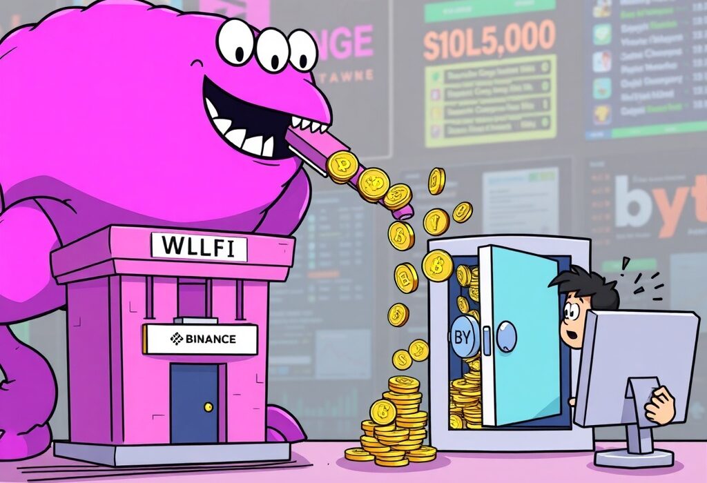 An illustration of a significant Jump Crypto WLFI withdrawal from exchanges, illustrating major market movement.