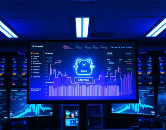 Digital dashboard showing Jupiter Litterbox Trust with JUP token accumulation data