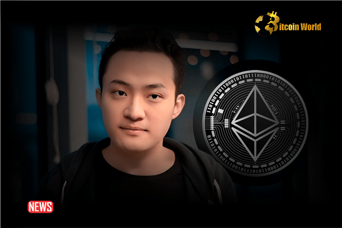 Is Justin Sun Secretly Buying Ethereum (ETH) As Wallet Suspected To Belong To Justin Sun Acquired $487M Of ETH In Two Weeks