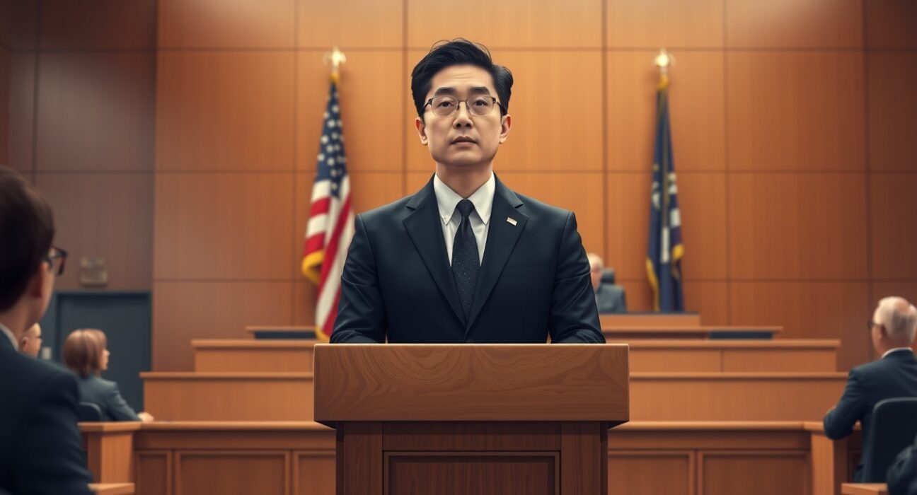 Justin Sun dismisses WLFI defamation lawsuit in a courtroom setting, representing his legal defense against World Liberty Financial.