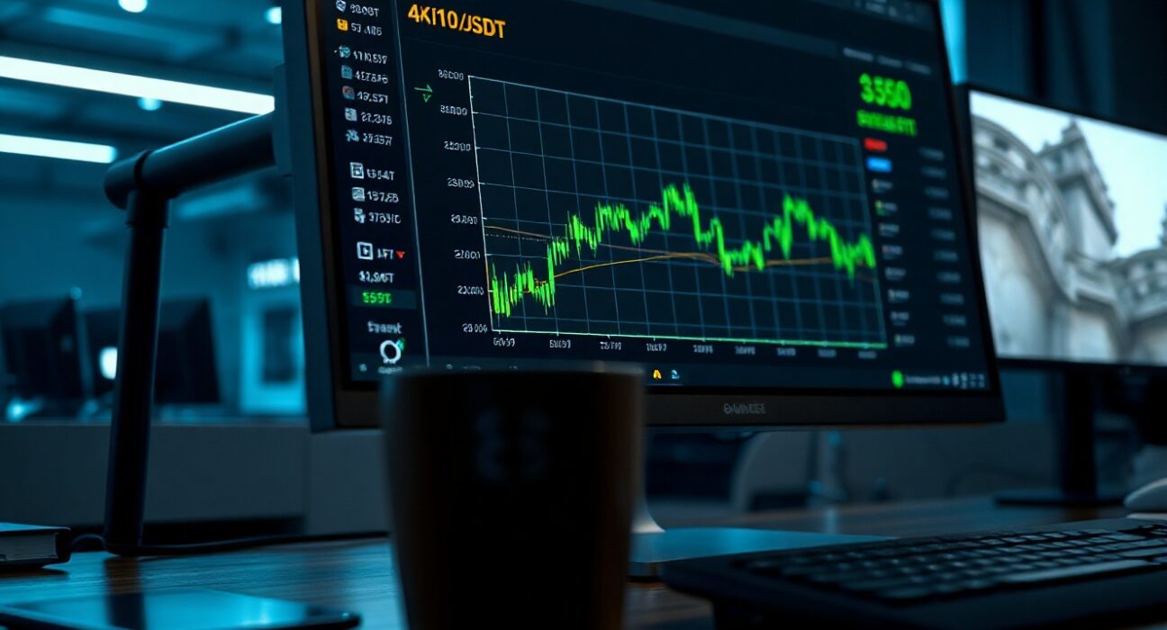 Binance trading interface showing KAITO/USDT price surge in green