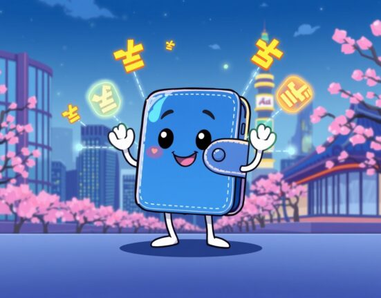 Kakao's revolutionary KRW stablecoin ecosystem powering a futuristic digital super wallet for secure transactions.