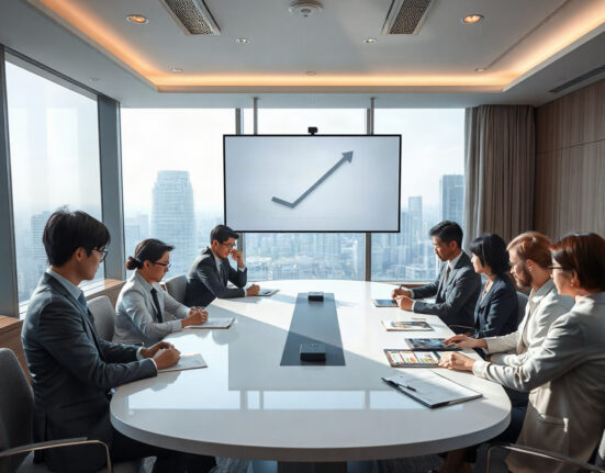 Kakao executives in a board meeting discussing corporate spinoff and new business areas