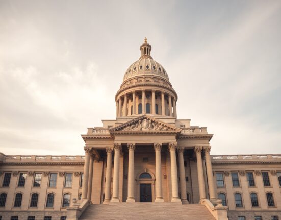 Illinois State Capitol building in Springfield, site of legal challenge over prediction market regulation.