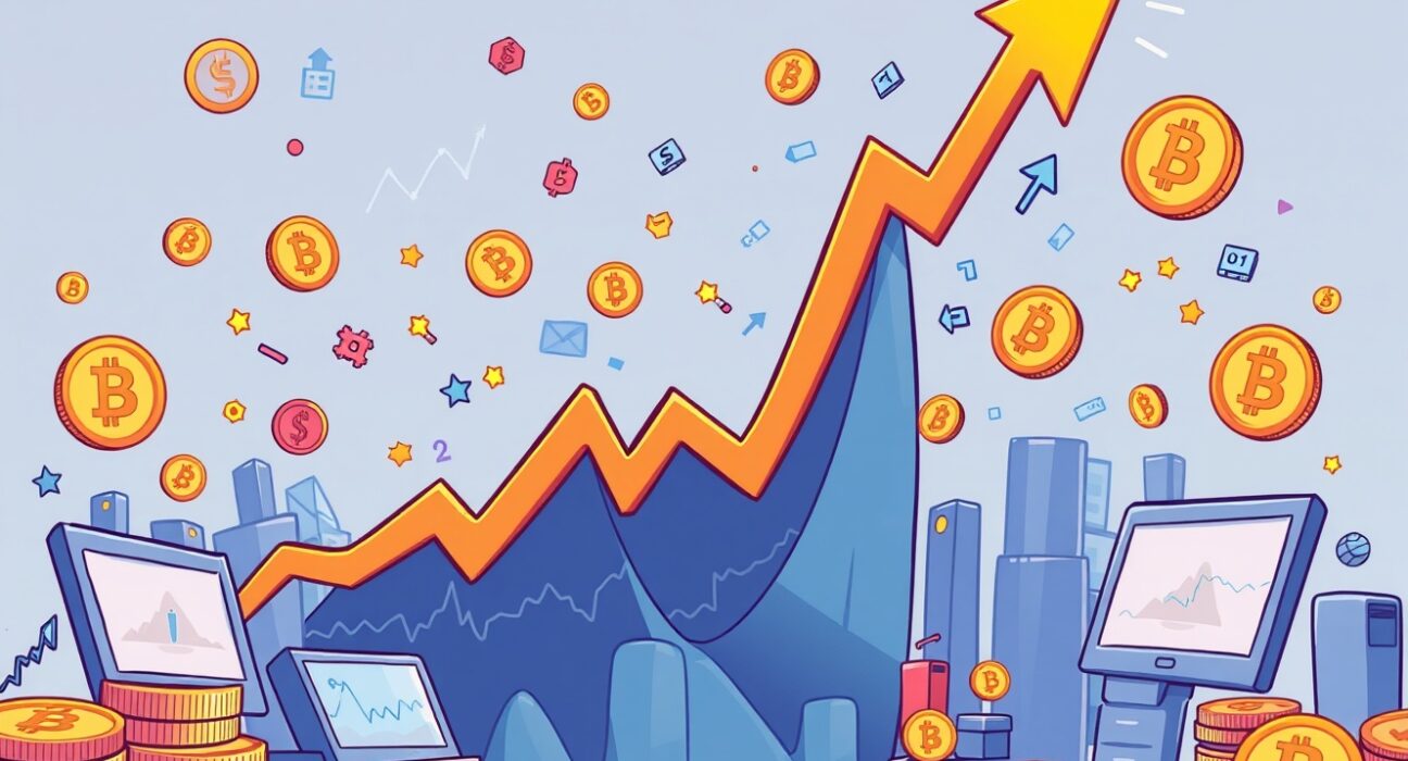 Cartoon illustration symbolizing the unprecedented Kalshi trading volume, representing explosive growth in prediction markets.