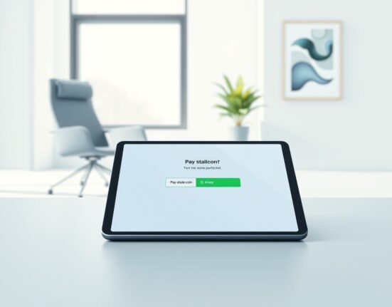 KAST stablecoin payment platform interface processing a digital transaction