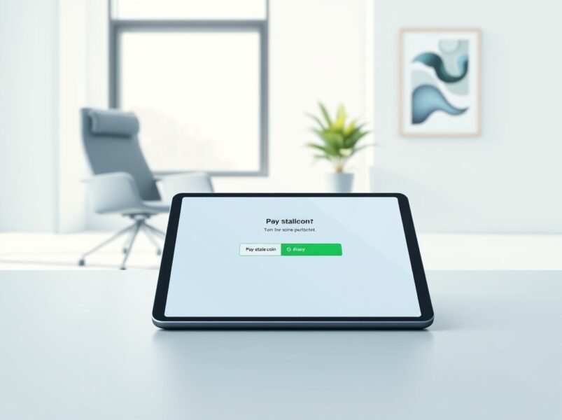 KAST stablecoin payment platform interface processing a digital transaction