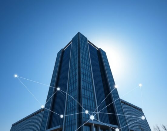 National Bank of Kazakhstan headquarters representing its $350 million cryptocurrency investment strategy.