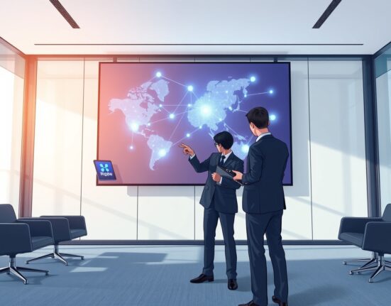 Kbank and Ripple partnership testing on-chain remittances in a Seoul bank office