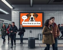KC Green's 'This is fine' meme altered in an Artisan AI subway ad, sparking copyright infringement accusations.