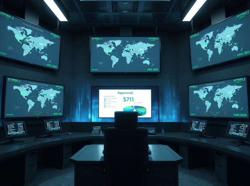 Digital control room display showing approval of $71 million Ethereum fund unfreeze proposal.