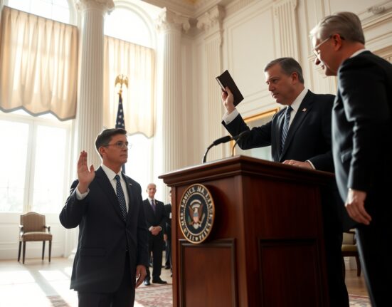 Kevin Warsh taking oath of office as Federal Reserve Chair at White House ceremony