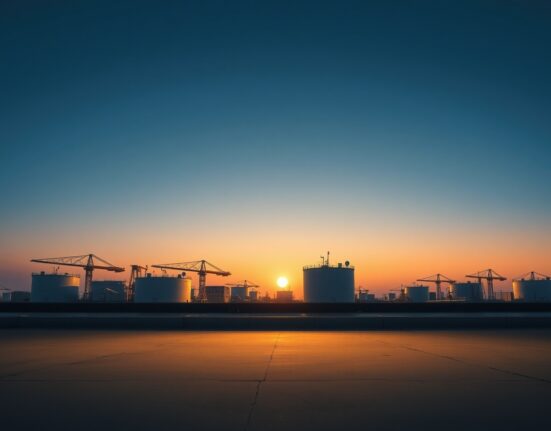 Kharg Island oil terminal facilities following reported US military strikes in escalating conflict.