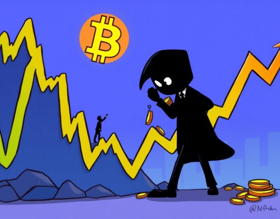 Cartoon showing KindlyMD (NAKA) stock dramatically falling due to insider selling, impacting crypto-related investments.