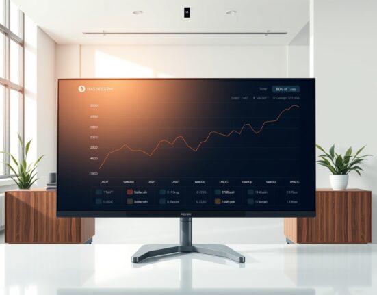 Financial dashboard displaying the new KIS-Coinone Stablecoin Index tracking major cryptocurrencies.