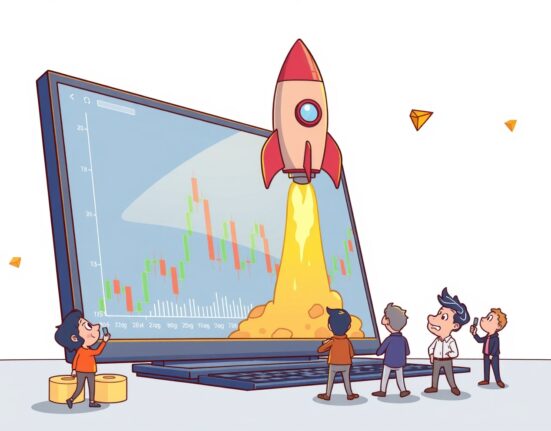 A vibrant cartoon illustration showing the excitement around Binance's KITE perpetual futures launch.