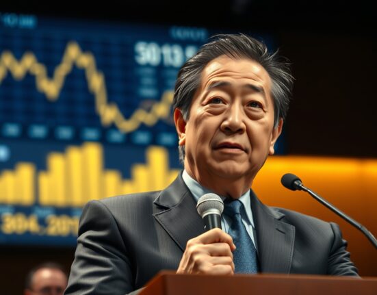 Robert Kiyosaki discussing his Bitcoin and Ethereum price predictions at a financial event.