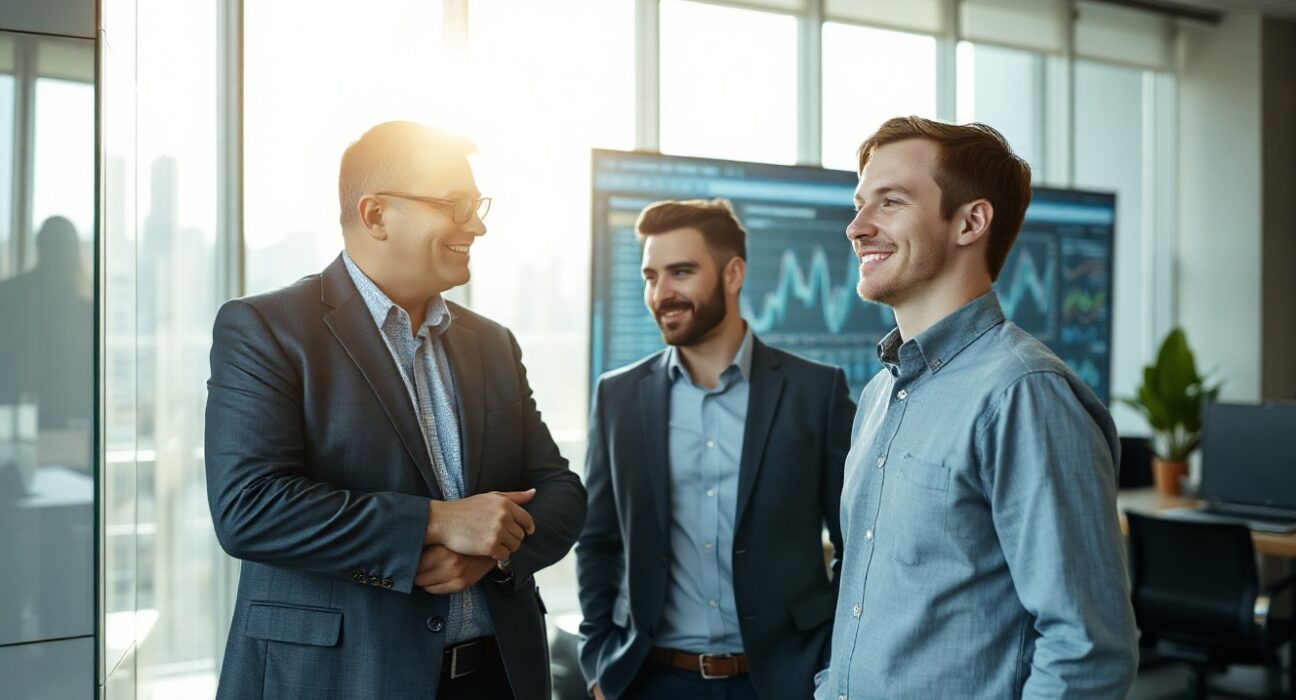 Elias Torres and Andrew Bialecki in a modern office setting, representing the Klaviyo-Agency acquisition