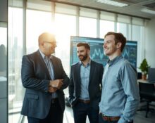 Elias Torres and Andrew Bialecki in a modern office setting, representing the Klaviyo-Agency acquisition