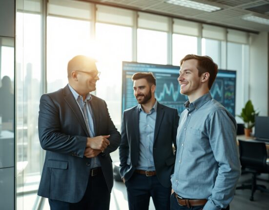 Elias Torres and Andrew Bialecki in a modern office setting, representing the Klaviyo-Agency acquisition