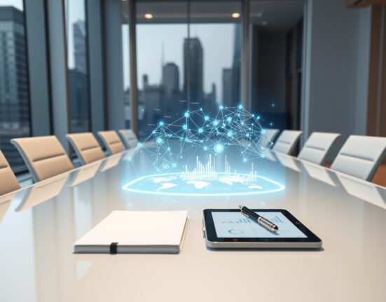 Kleiner Perkins AI fund analysis in a modern venture capital office setting with data visualization.