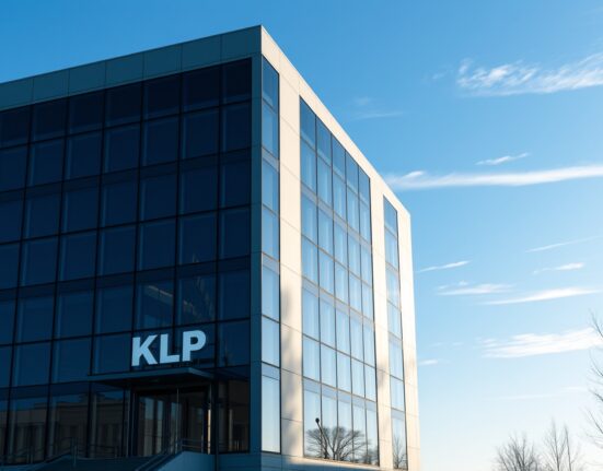 Modern office building in Oslo housing KLP, Norway's largest pension fund manager