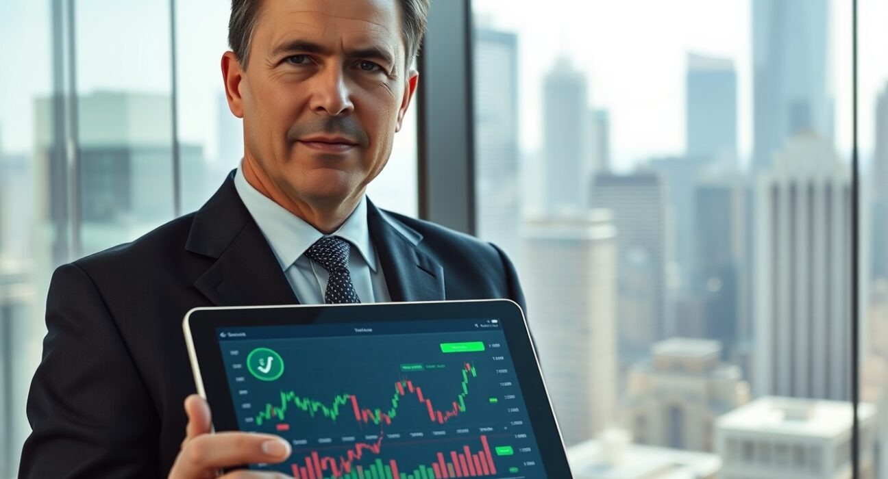 Koinly CEO Robin Singh in a modern office discussing US crypto tax challenges