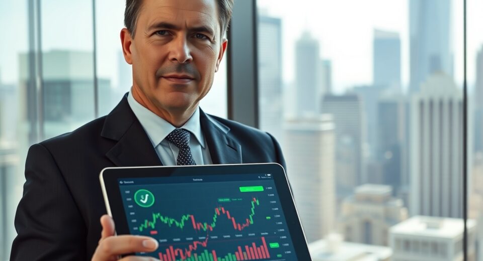 Koinly CEO Robin Singh in a modern office discussing US crypto tax challenges