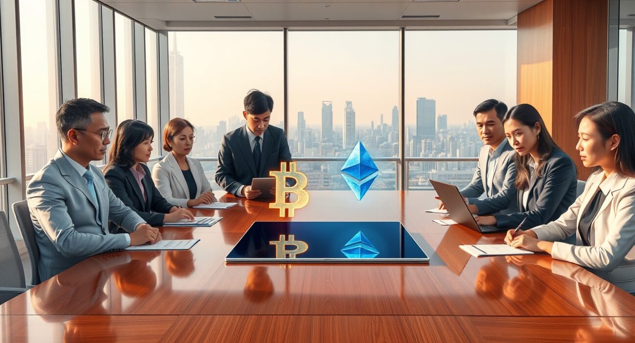 Korea Insurance Institute committee meeting to discuss Bitcoin and digital asset acquisition strategy in Seoul