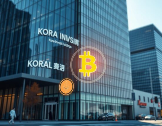 Korea Investment Holdings considers acquiring stake in Coinone crypto exchange in Seoul's financial district.