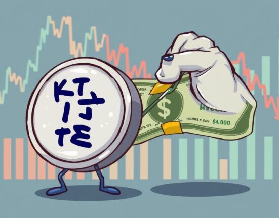 Cartoon illustrating the Korean Won weakening against the US Dollar, symbolizing market volatility and economic impact on the Korean Won.