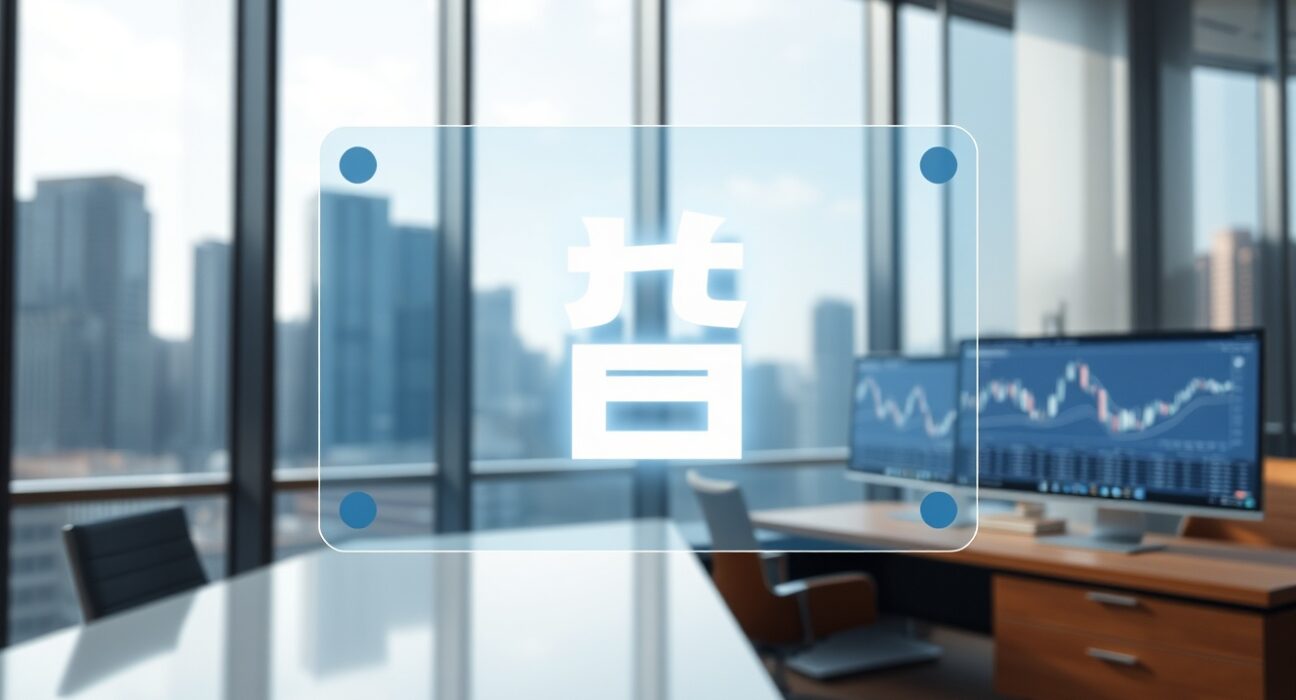 Korean Won stablecoin digital symbol displayed in a modern Seoul financial setting, representing South Korea's crypto innovation.