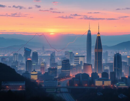 Historic KOSPI 5000 milestone representing South Korea's economic growth and market confidence.