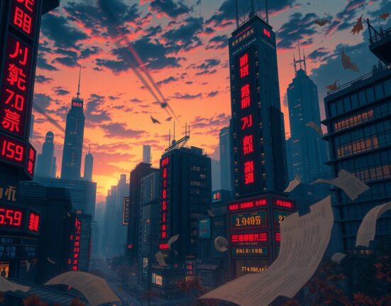 Dramatic illustration of the 2025 KOSPI crash triggering a major Asian stock market downturn.