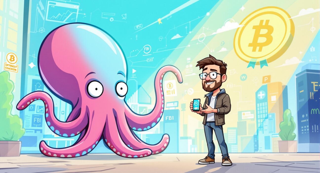 A confident Kraken founder stands as an investigation concludes, symbolizing vindication and clarity for the crypto exchange.