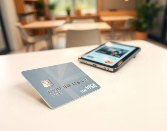 Kraken crypto debit card with smartphone showing payment app