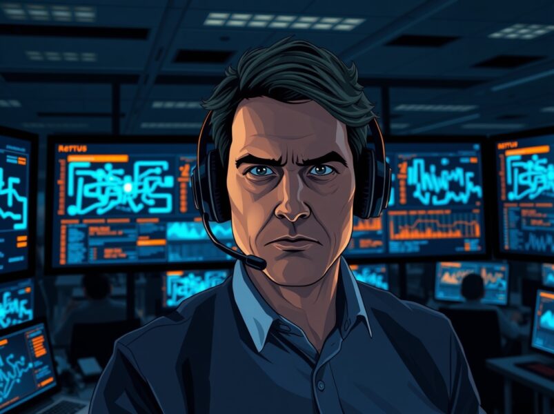 Cybersecurity analyst monitoring Kraken security incident response in operations center