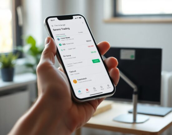 Kraken mobile app showing Solana-based DEX trading interface