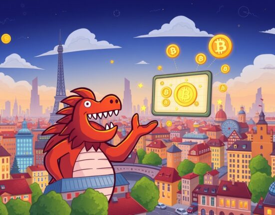 A cartoon kraken bringing tokenized stock trading with Kraken xStocks to European investors, symbolizing new opportunities.