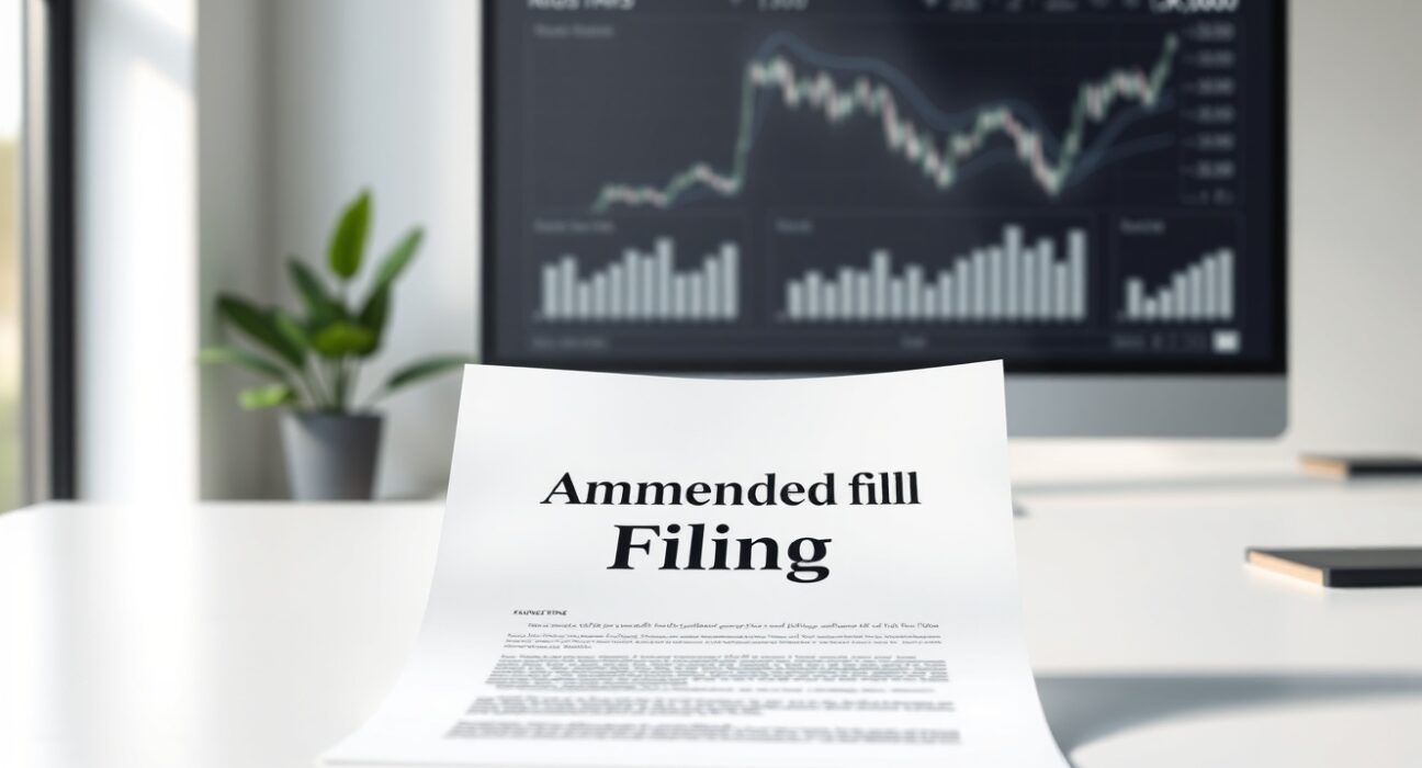 Amended SEC filing document for the KraneShares KCOI Coinbase 50 Index ETF on a desk.