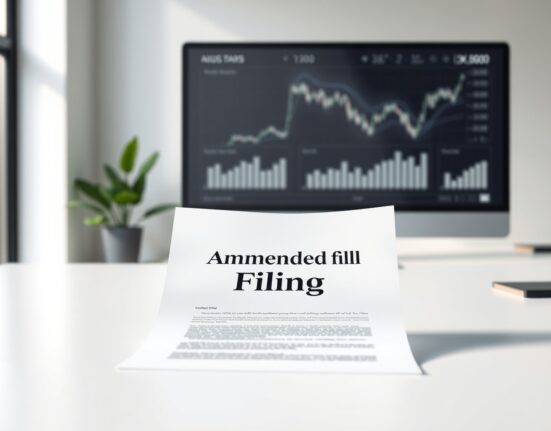 Amended SEC filing document for the KraneShares KCOI Coinbase 50 Index ETF on a desk.