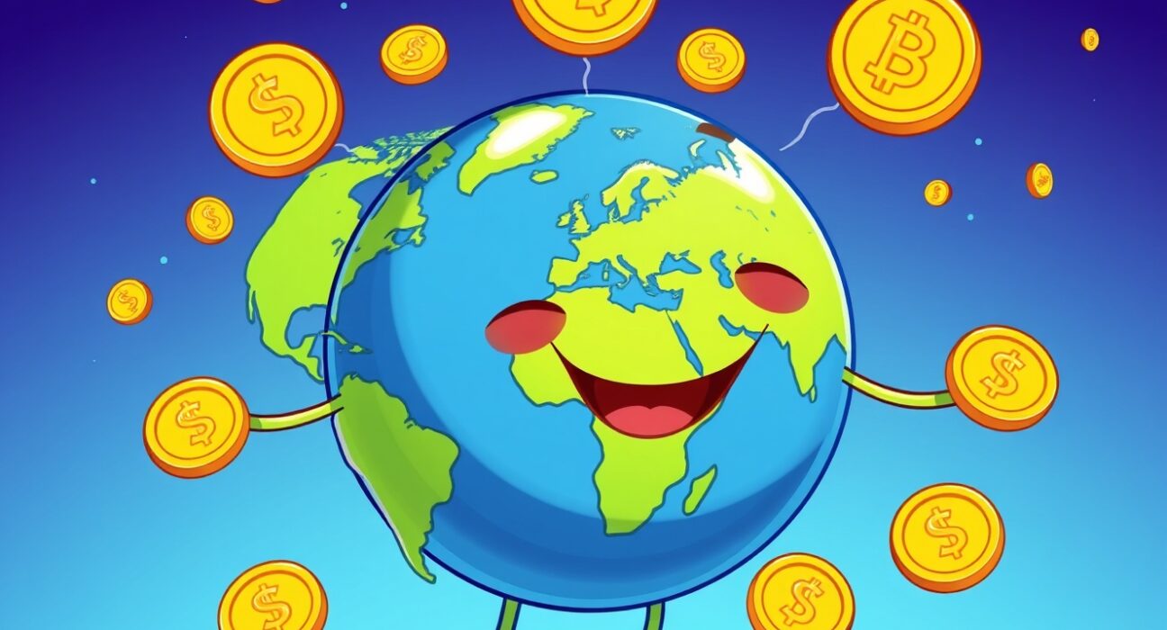 KRWIN stablecoin facilitating global digital currency transfers between continents